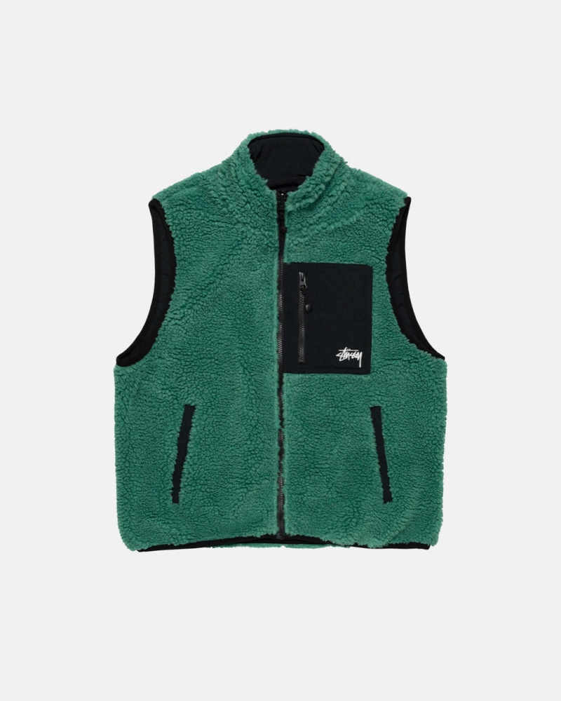 Stussy Sherpa Reversible Vest Weste Damen Türkis Österreich | FKT-6908