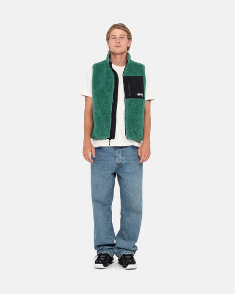 Stussy Sherpa Reversible Vest Weste Herren Türkis Österreich | QGM-4903