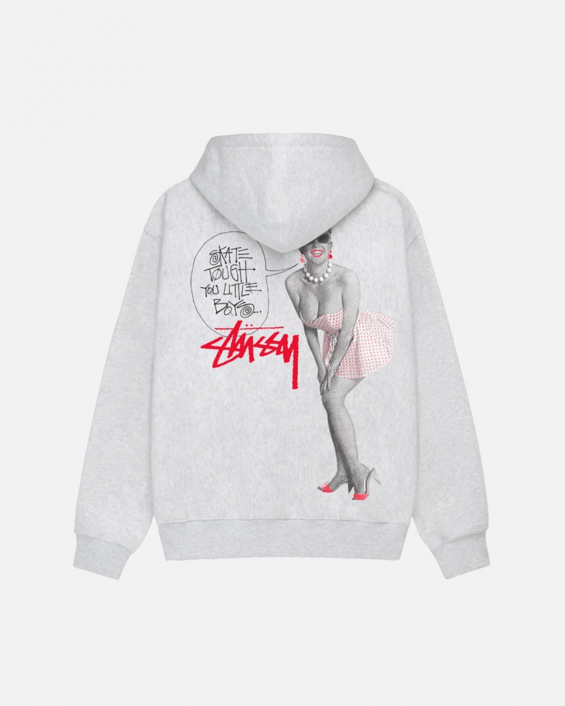 Stussy Skate Tough Hoodie Hoodie Damen Grau Österreich | HMK-6814