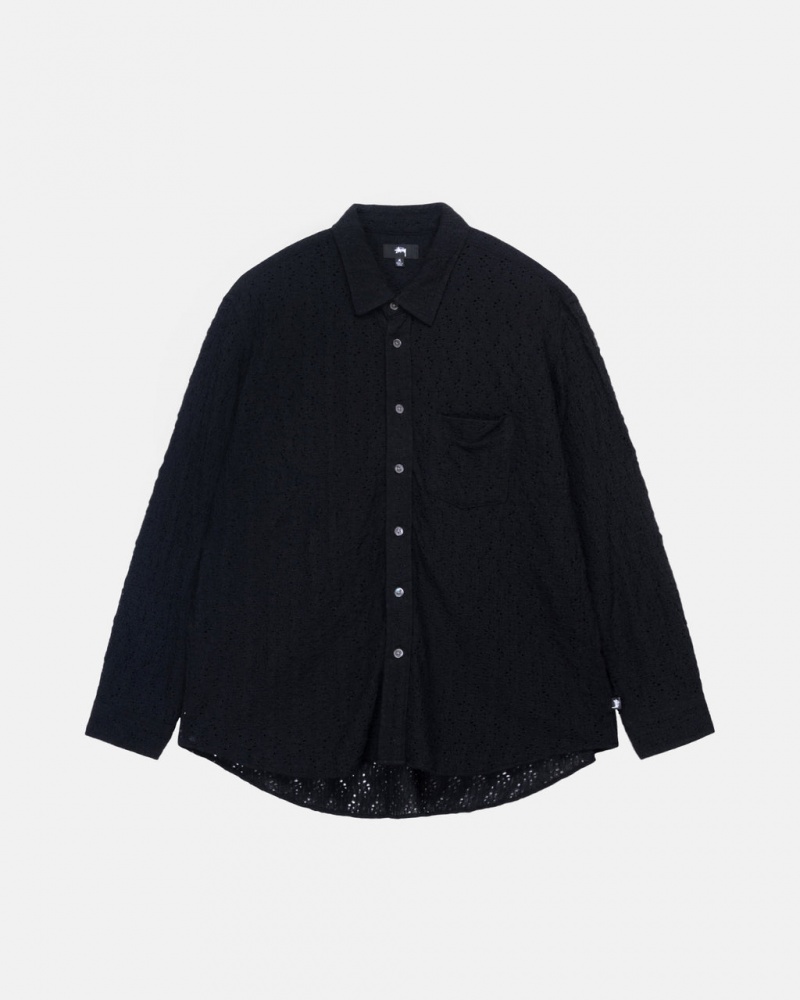 Stussy Spitze Ls Shirt Hemd Damen Schwarz Österreich | ZVF-1602