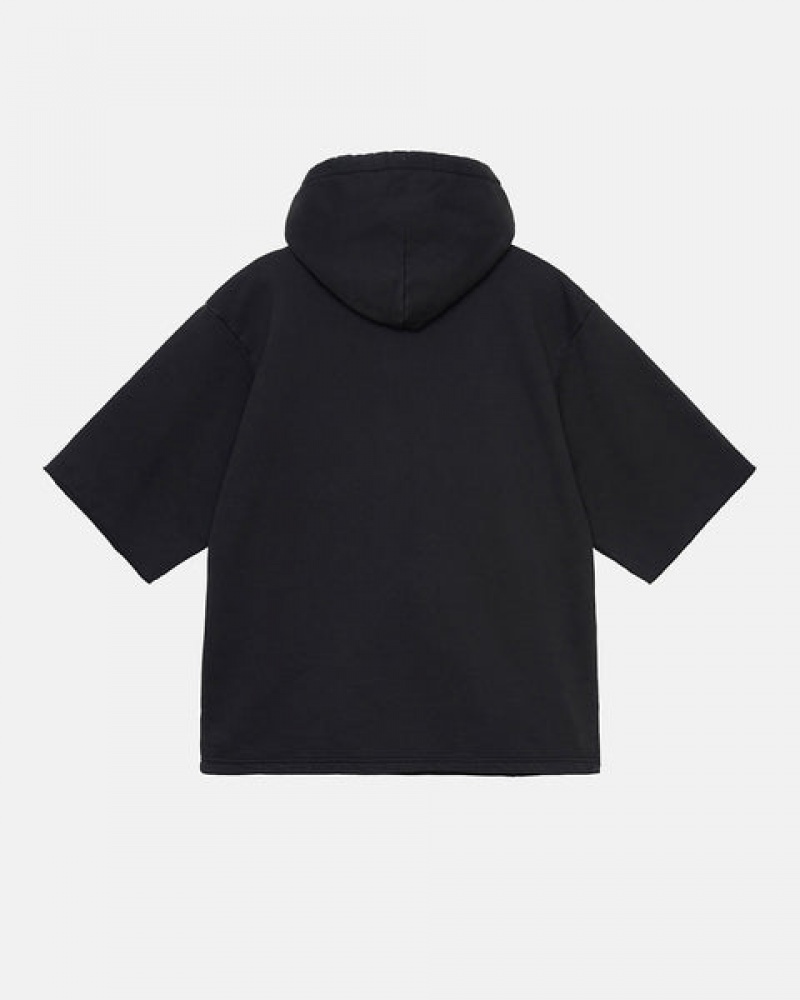 Stussy Ss Boxy Cropped Hoodie Hoodie Damen Schwarz Österreich | PEJ-9138