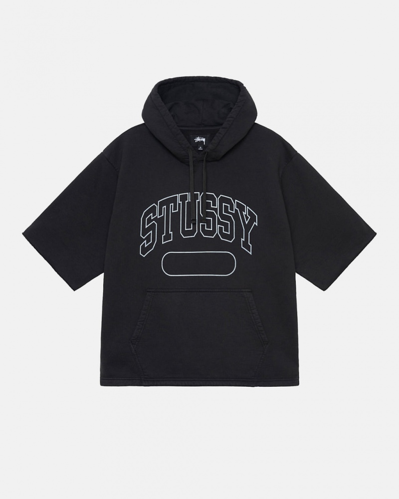 Stussy Ss Boxy Cropped Hoodie Hoodie Damen Schwarz Österreich | PEJ-9138