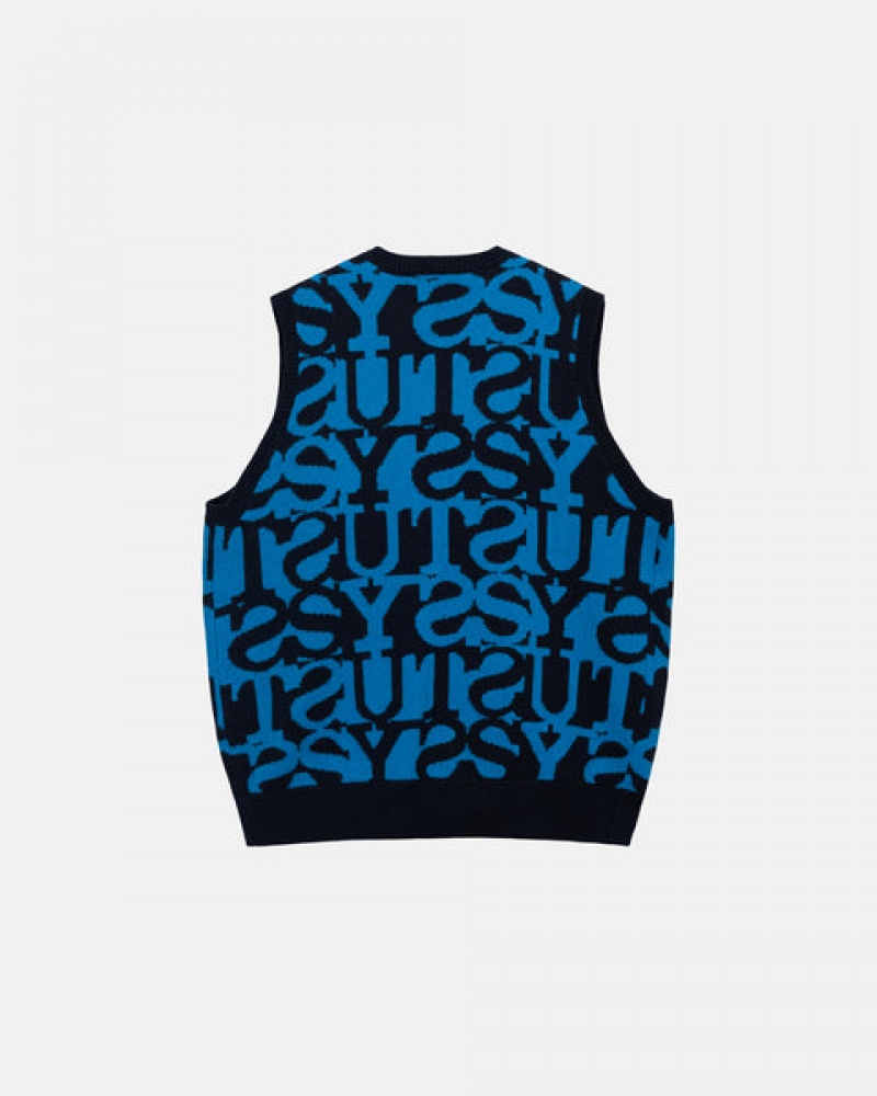 Stussy Stacked Pullover Vest Pullover Damen Dunkelnavy Österreich | WCF-5550