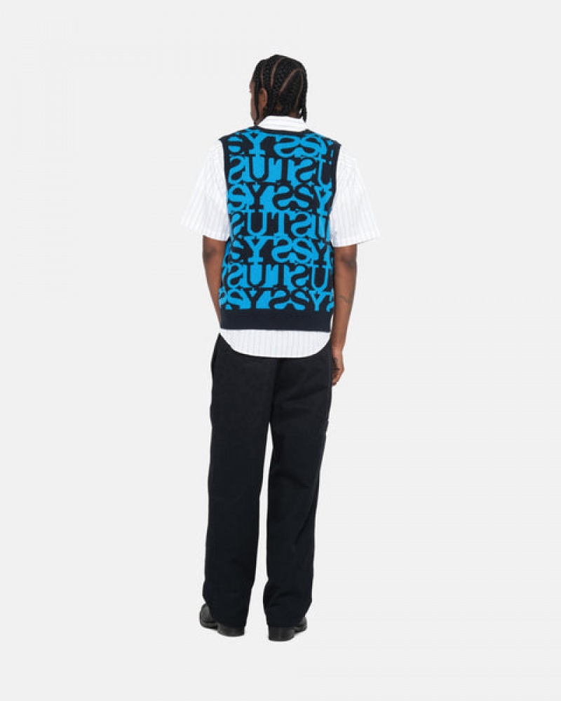 Stussy Stacked Pullover Vest Pullover Damen Dunkelnavy Österreich | WCF-5550