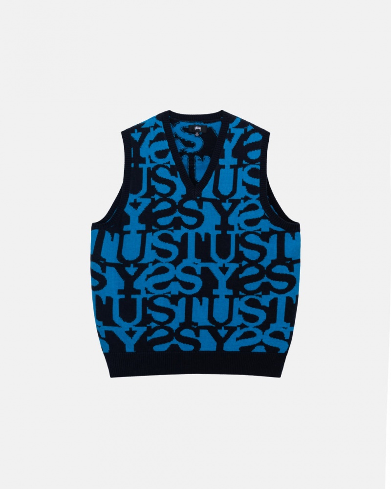 Stussy Stacked Pullover Vest Pullover Damen Dunkelnavy Österreich | WCF-5550