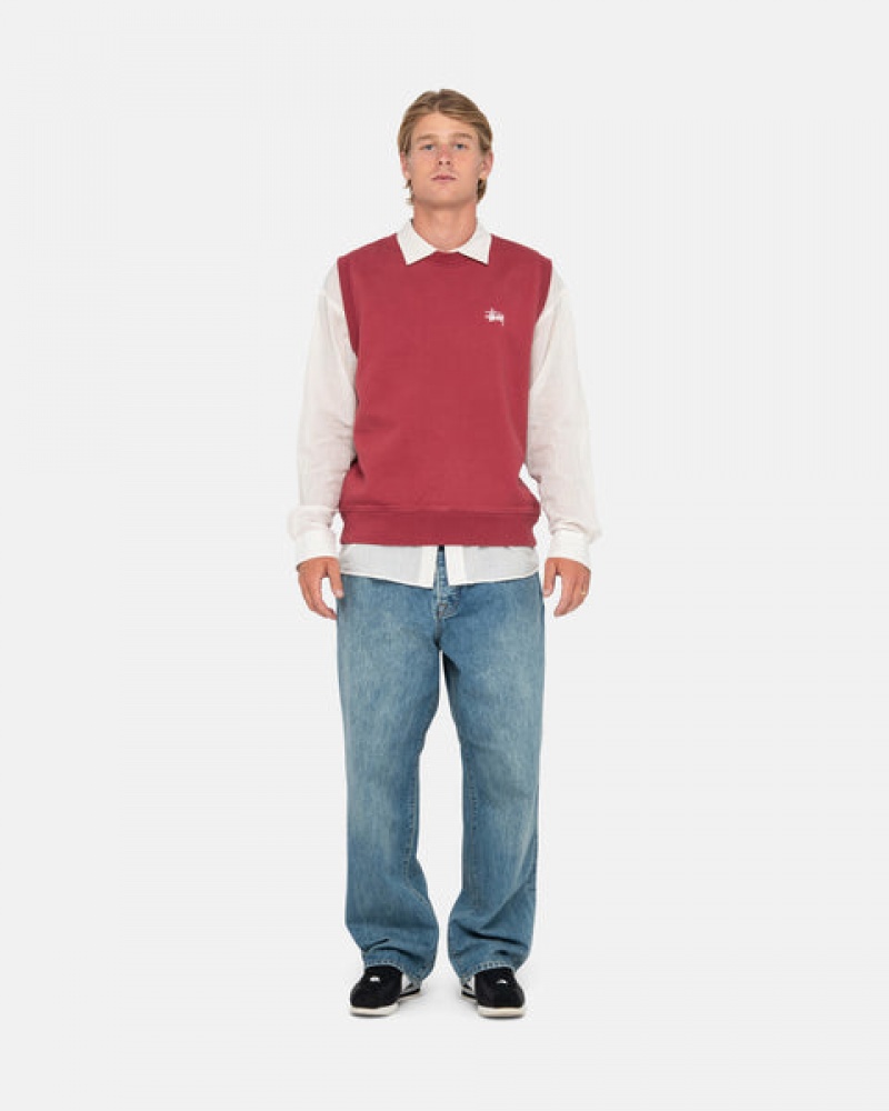 Stussy Stock Fleece Vest Sweatshirts Damen Bordeaux Österreich | YYQ-0326