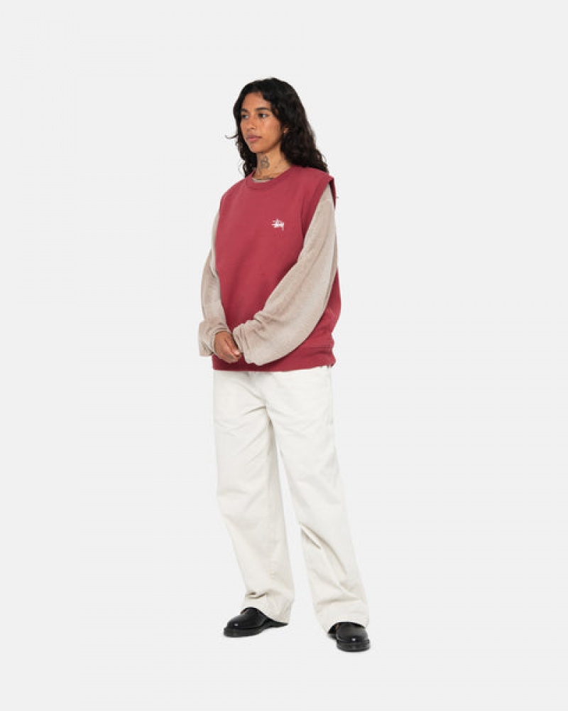 Stussy Stock Fleece Vest Sweatshirts Damen Bordeaux Österreich | YYQ-0326