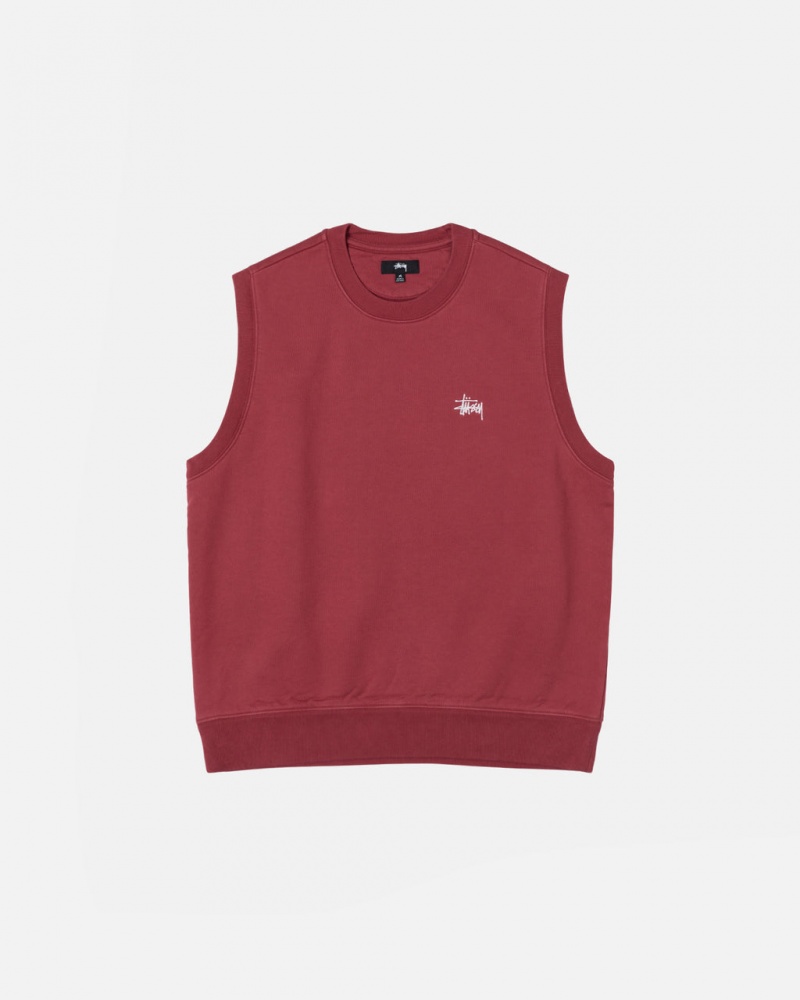 Stussy Stock Fleece Vest Sweatshirts Damen Bordeaux Österreich | YYQ-0326