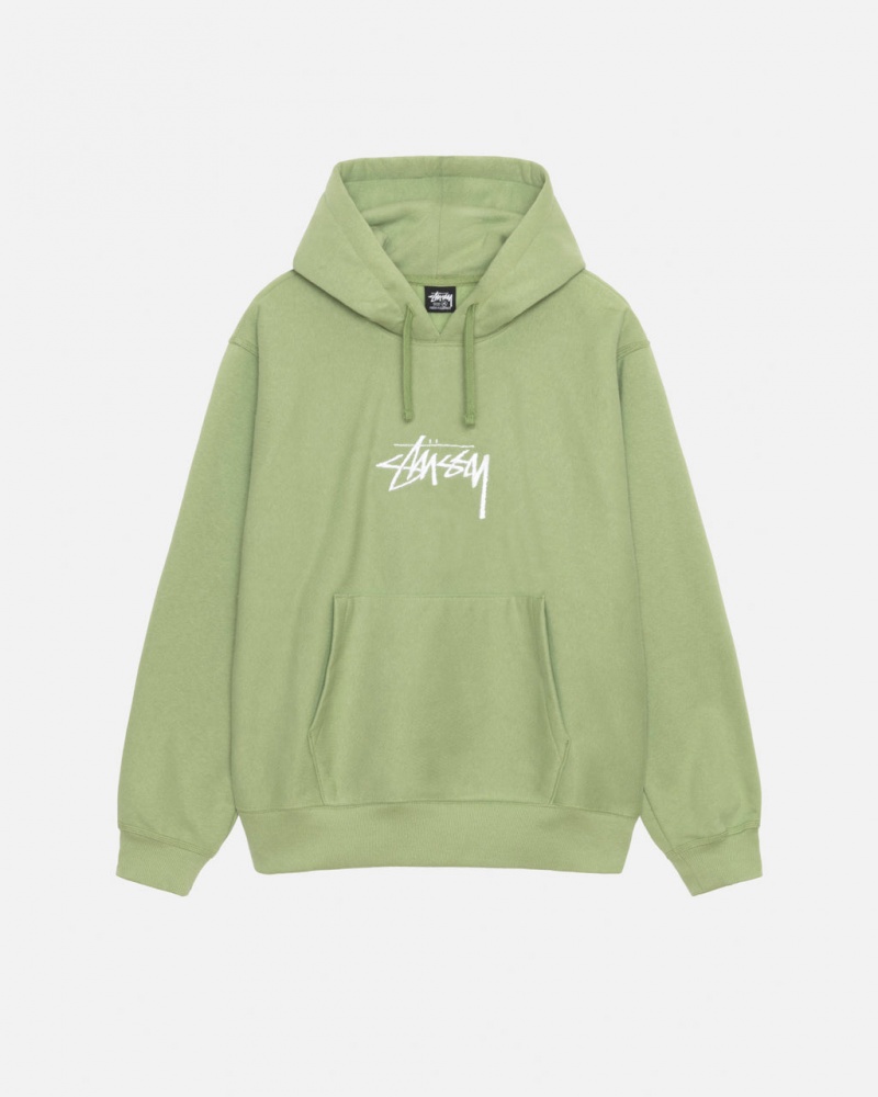 Stussy Stock Logo Applique Hood Sweatshirts Herren Grün Österreich | WAD-6380