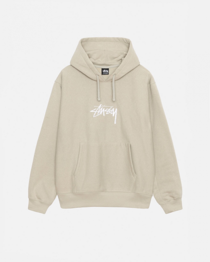 Stussy Stock Logo Applique Hood Sweatshirts Herren Khaki Österreich | PWP-8313