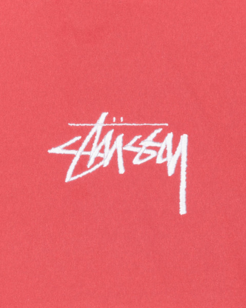 Stussy Stock Logo Applique Hood Sweatshirts Herren Rot Österreich | IQG-1341