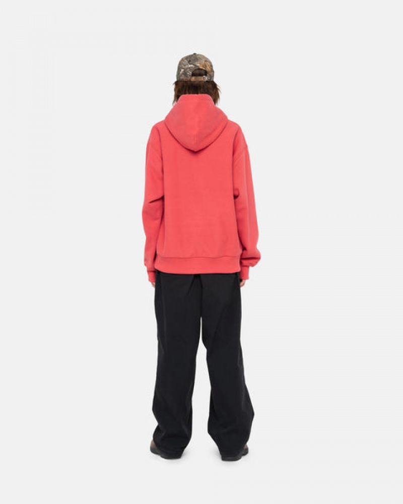 Stussy Stock Logo Applique Hood Sweatshirts Herren Rot Österreich | IQG-1341