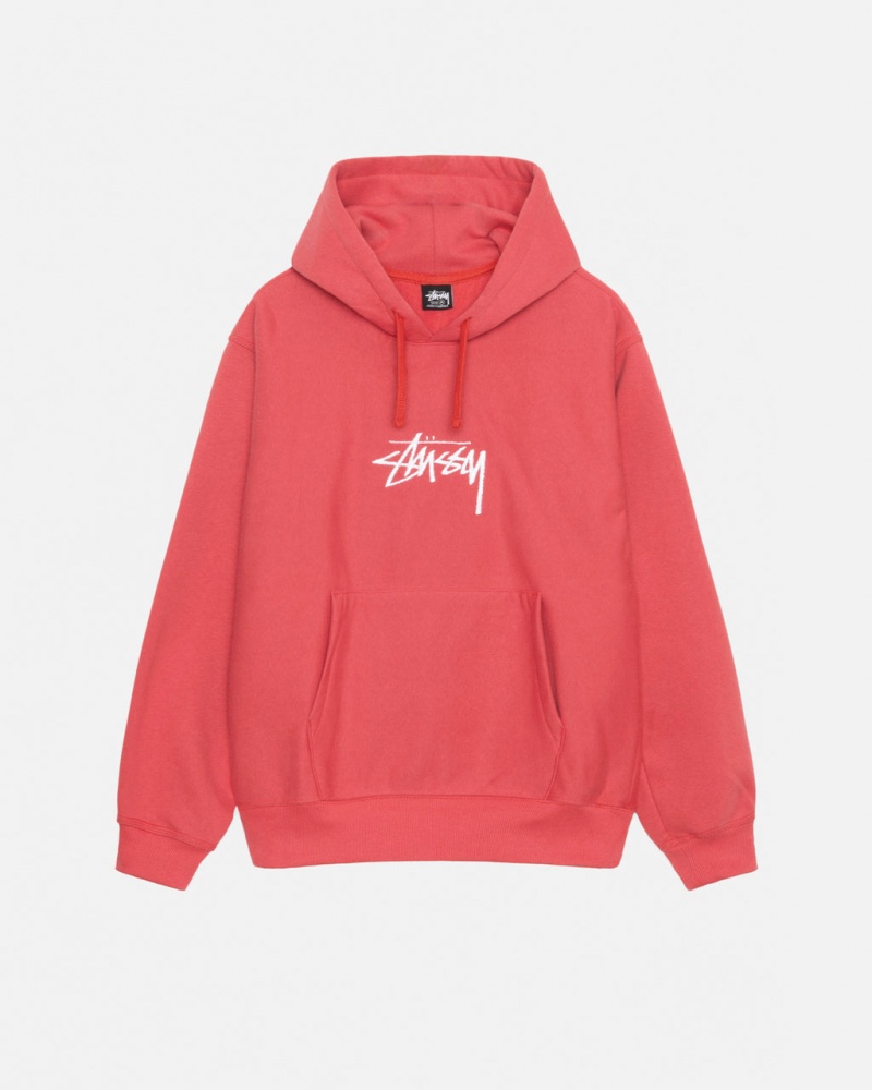 Stussy Stock Logo Applique Hood Sweatshirts Herren Rot Österreich | IQG-1341