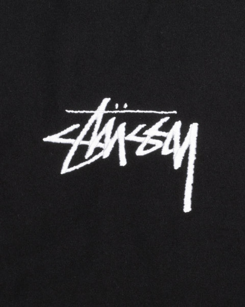 Stussy Stock Logo Applique Hoodie Hoodie Damen Schwarz Österreich | SYG-8098