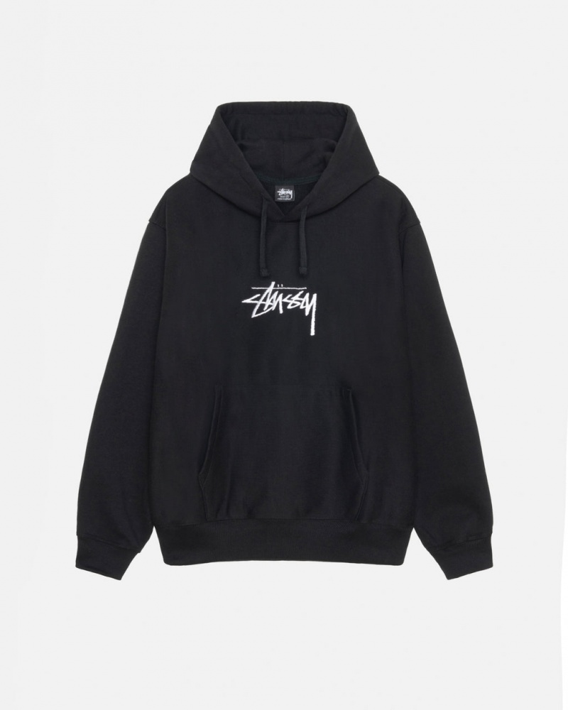 Stussy Stock Logo Applique Hoodie Hoodie Damen Schwarz Österreich | SYG-8098