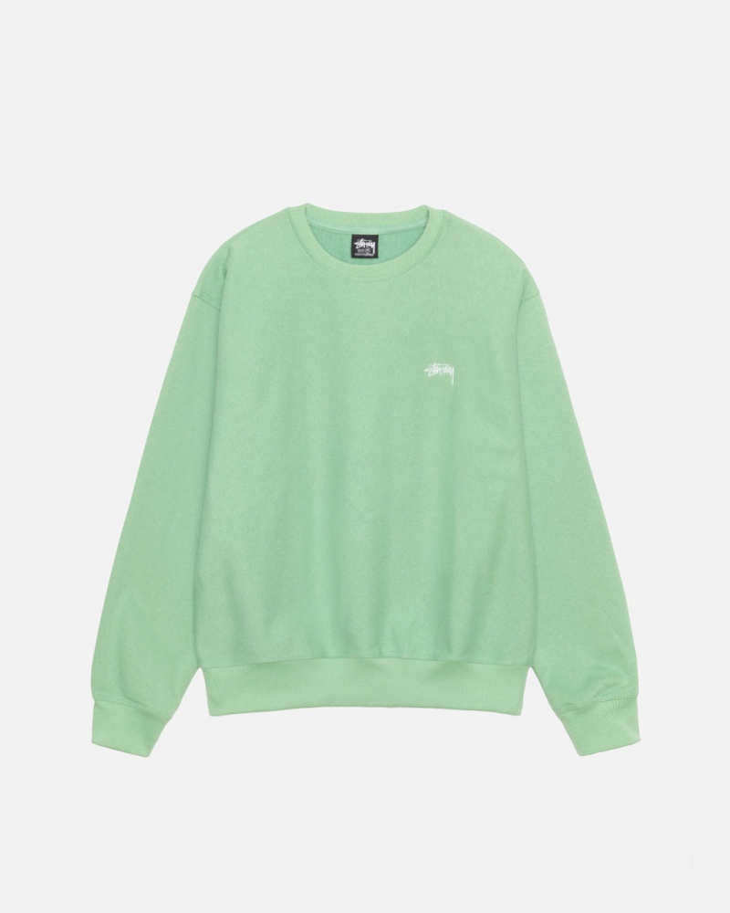 Stussy Stock Logo Crew Sweatshirts Damen Grün Österreich | NPB-8400