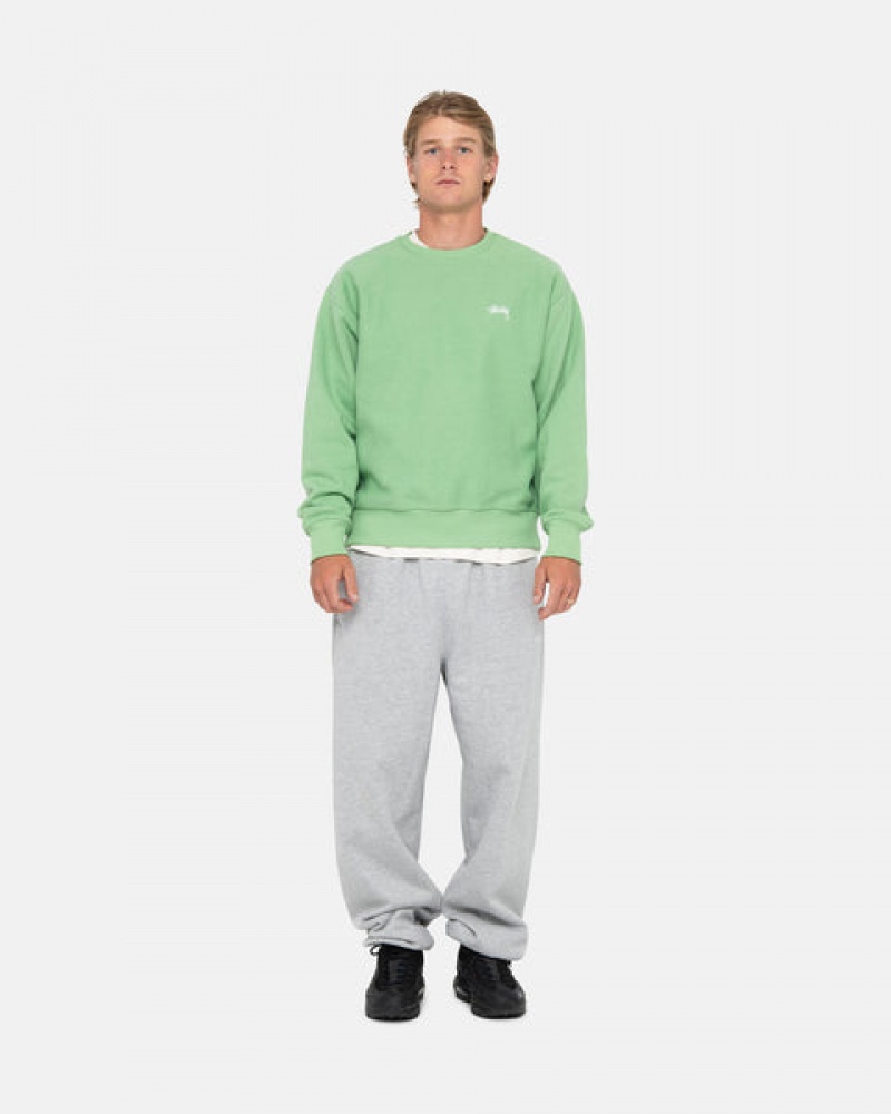 Stussy Stock Logo Crew Sweatshirts Herren Grün Österreich | UTM-3964