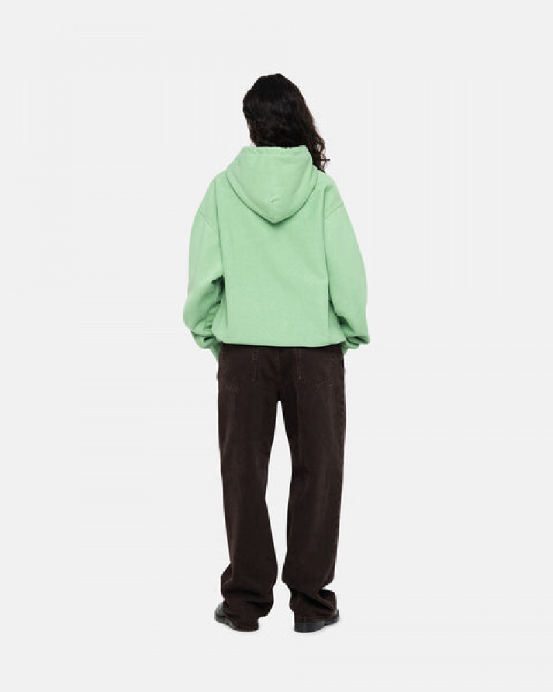 Stussy Stock Logo Hood Sweatshirts Damen Grün Österreich | ODU-7840