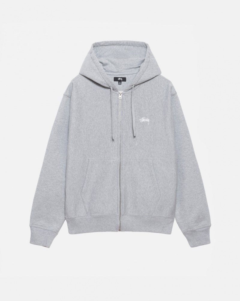 Stussy Stock Logo Zip Hoodie Hoodie Herren Grau Österreich | DOU-1089