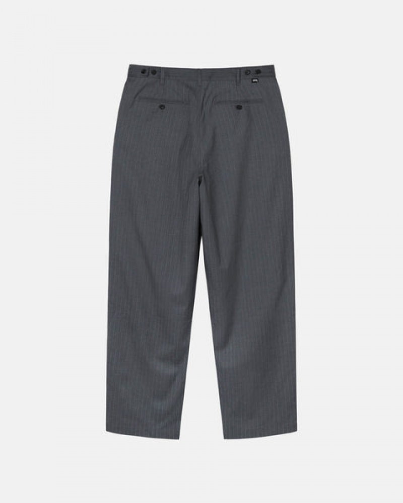 Stussy Stripe Volume Falten Trouser Hose Herren Grau Österreich | QXT-5093