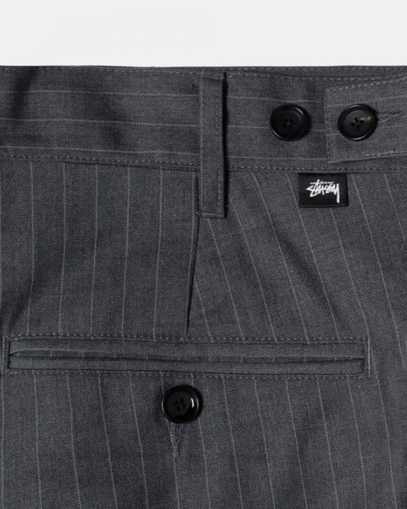 Stussy Stripe Volume Falten Trouser Hose Herren Grau Österreich | QXT-5093