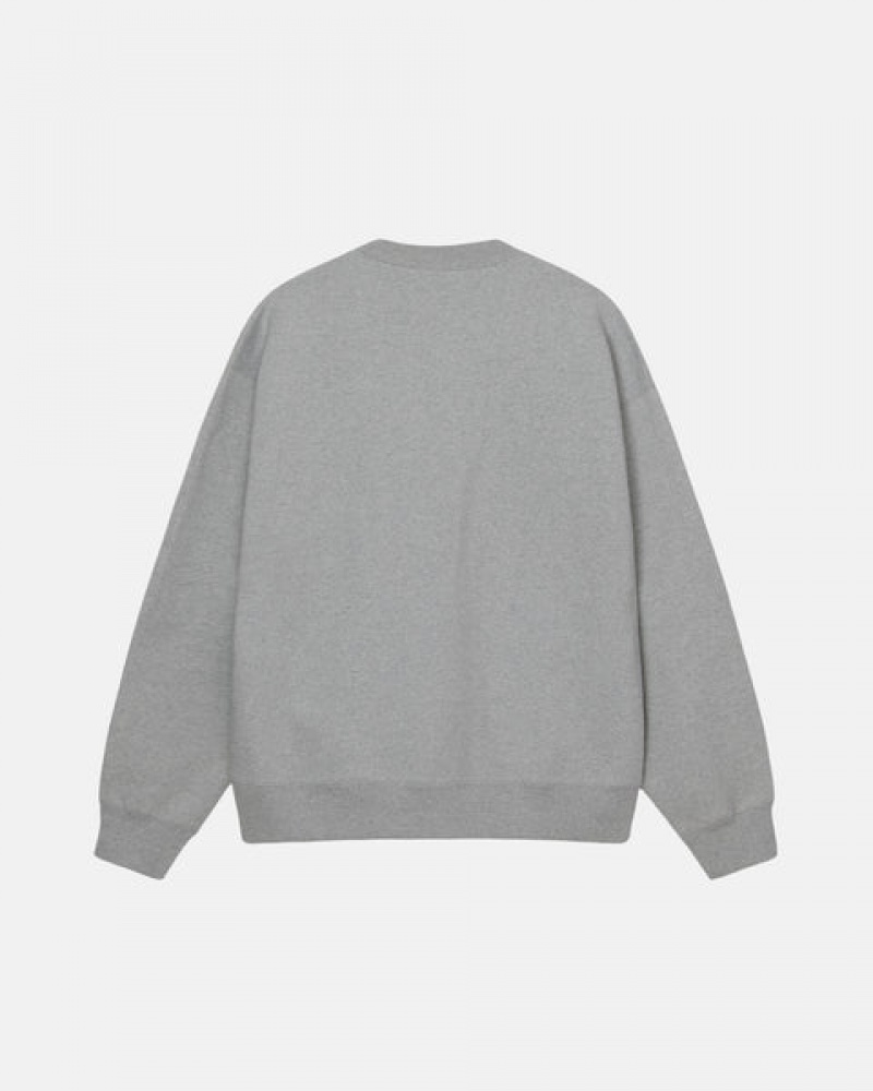 Stussy Fleece Crew Sweatshirts Herren Dunkelgrau Österreich | OXS-2312