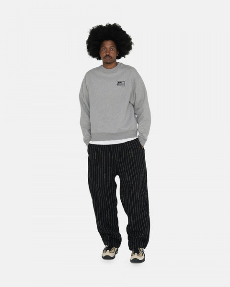 Stussy Fleece Crew Sweatshirts Herren Dunkelgrau Österreich | OXS-2312