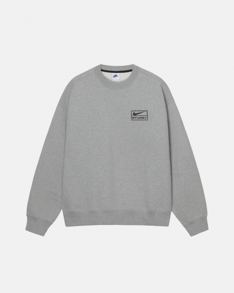 Stussy Fleece Crew Sweatshirts Herren Dunkelgrau Österreich | OXS-2312