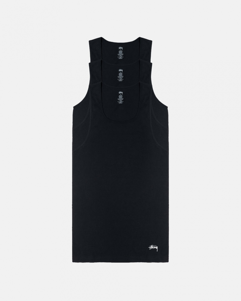 Stussy Stussy Tank Undershirt Hemd Damen Schwarz Österreich | ZET-3062