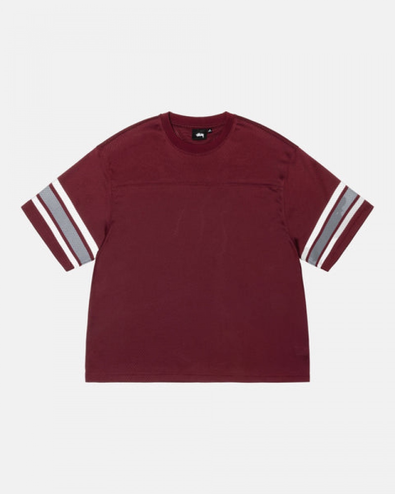 Stussy Surfman Mesh Football Jersey Oberteile Herren Bordeaux Österreich | PAL-7661