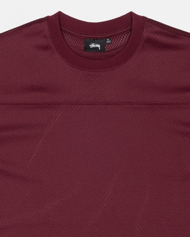 Stussy Surfman Mesh Football Jersey Oberteile Herren Bordeaux Österreich | PAL-7661