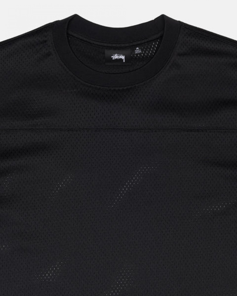 Stussy Surfman Mesh Football Jersey Oberteile Damen Schwarz Österreich | NNM-2531