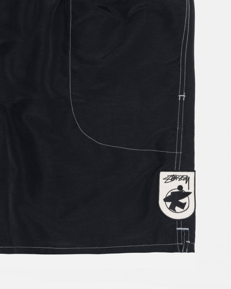 Stussy Surfman Patch Wasser Kurzes Bademode Herren Schwarz Österreich | YMP-0112