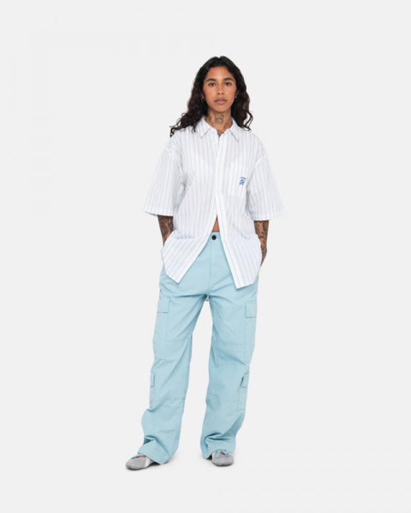 Stussy Surplus Cargo Ripstop Hose Damen Hellblau Österreich | FZV-0689