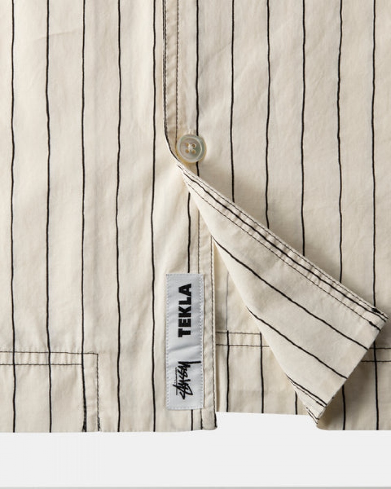 Stussy Tekla Poplin Pyjama Shirt Hemd Herren Beige Österreich | GCX-2402