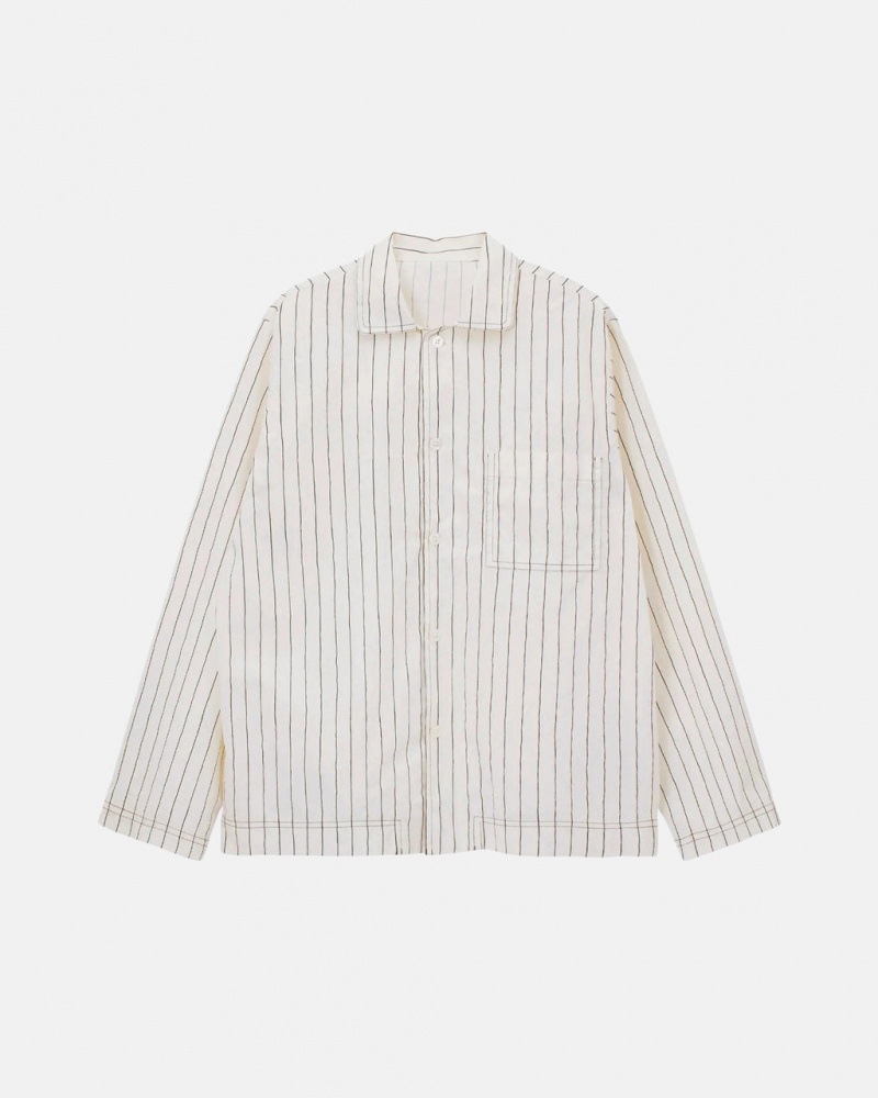 Stussy Tekla Poplin Pyjama Shirt Hemd Herren Beige Österreich | GCX-2402