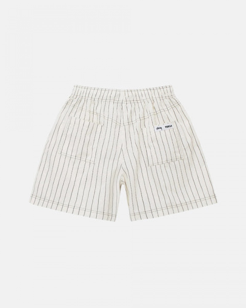 Stussy Tekla Poplin Pyjama Shorts Kurze Hose Herren Beige Österreich | OOZ-5006