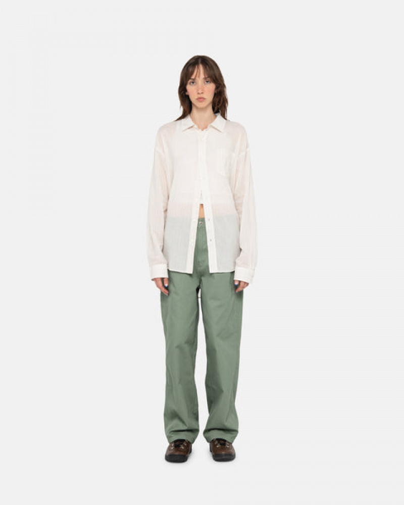 Stussy Workgear Trouser Twill Hose Damen Grün Österreich | OBW-6473