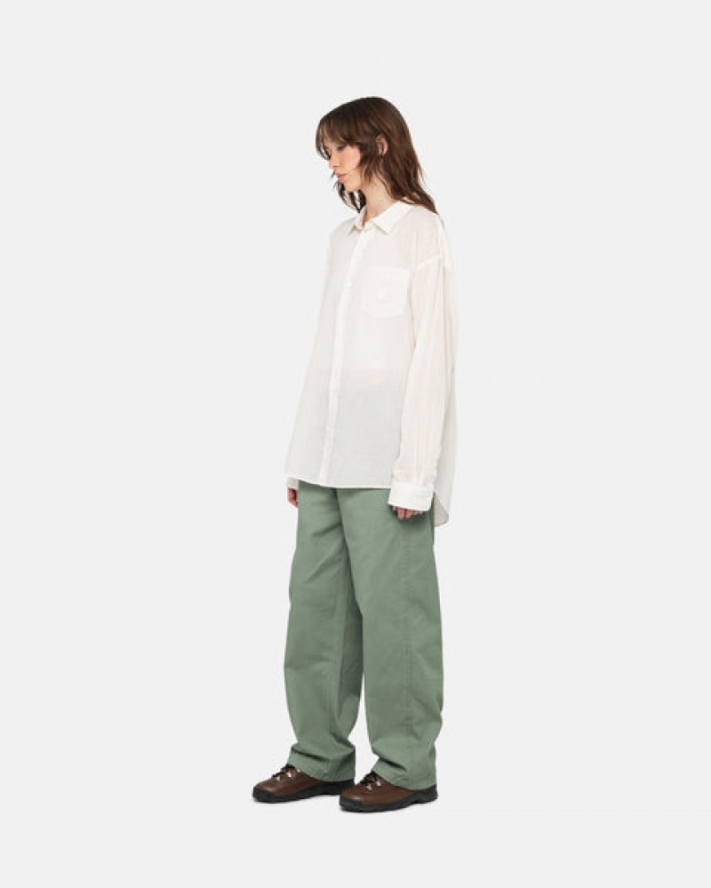 Stussy Workgear Trouser Twill Hose Damen Grün Österreich | OBW-6473