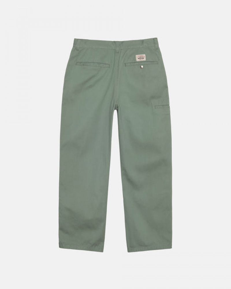 Stussy Workgear Trouser Twill Hose Damen Grün Österreich | OBW-6473