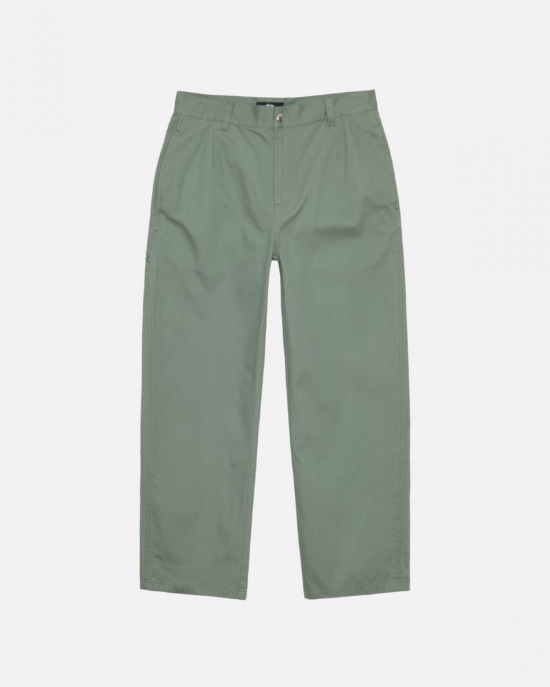 Stussy Workgear Trouser Twill Hose Damen Grün Österreich | OBW-6473