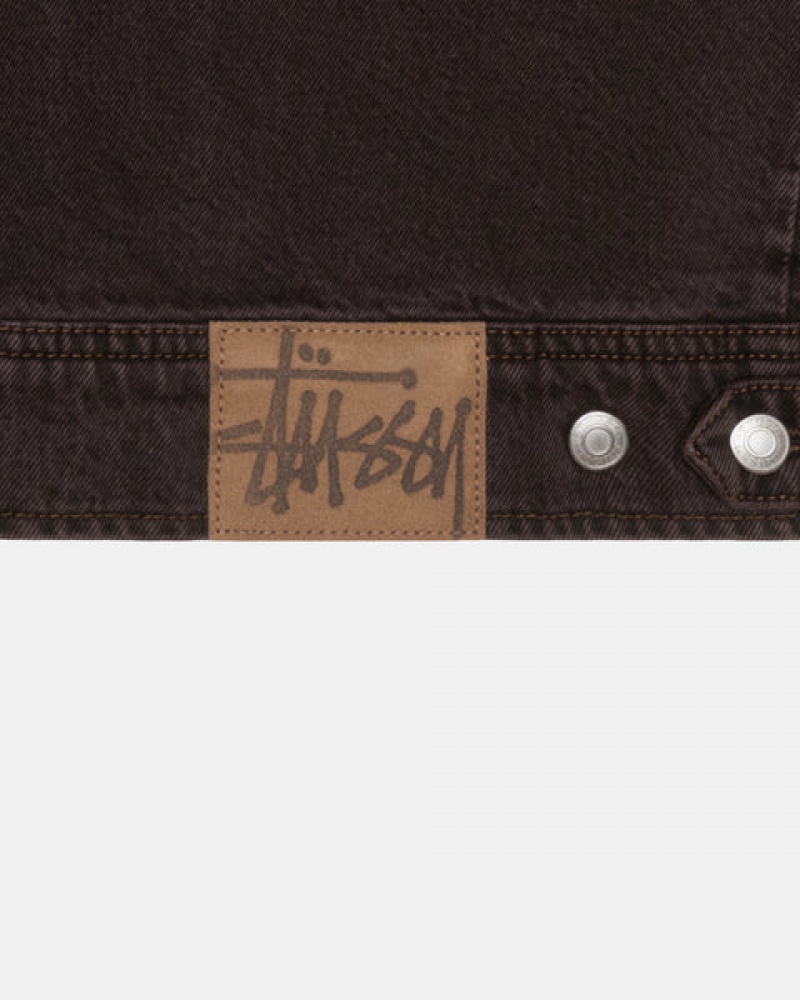 Stussy Zip Arbeits Jacket Denim Denim Damen Schwarz Österreich | EFM-6691