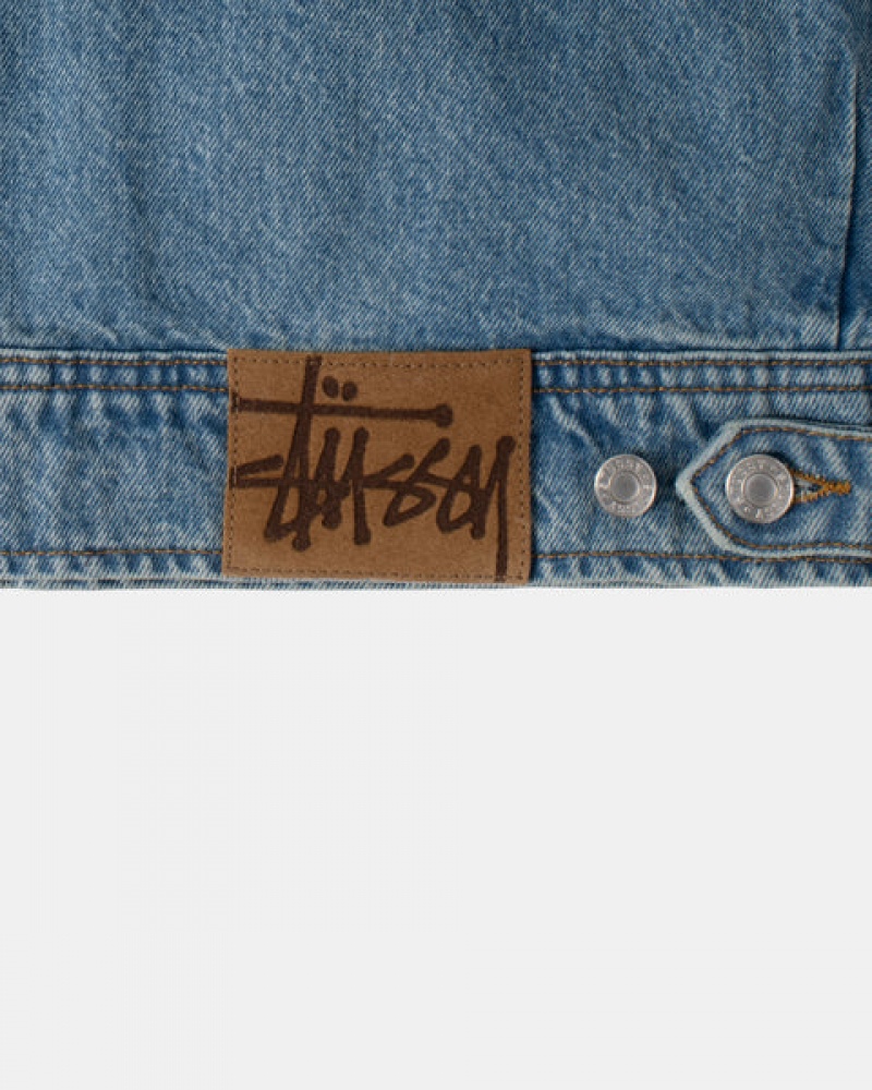 Stussy Zip Arbeits Jacket Denim Denim Damen Blau Österreich | HXH-3059