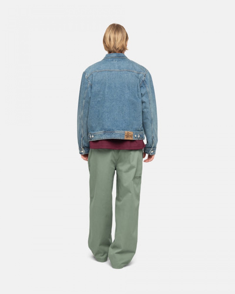 Stussy Zip Arbeits Jacket Denim Denim Damen Blau Österreich | HXH-3059